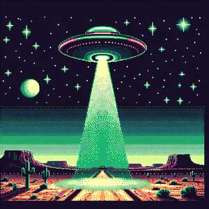 UFO over desert