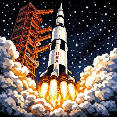 Saturn V rocket on the launchpad - the most powerful rocket ever built!!