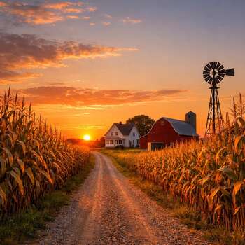 Our beautiful farm at sunset