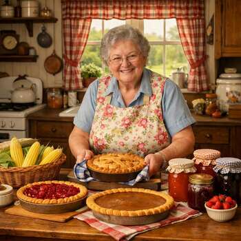 Grandma Mabel in her kitchen