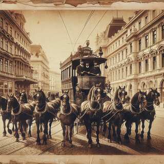 Pferdetramway um 1870